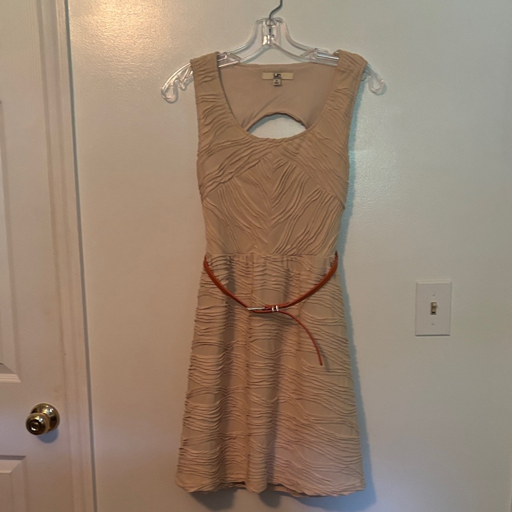 Ya Los Angeles Beige Backless Dress with Belt